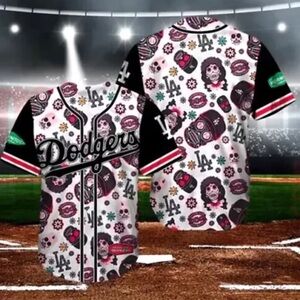 Dodgers Dia De Los Muertos Sealed Men's Women's Unisex Jersey Medium